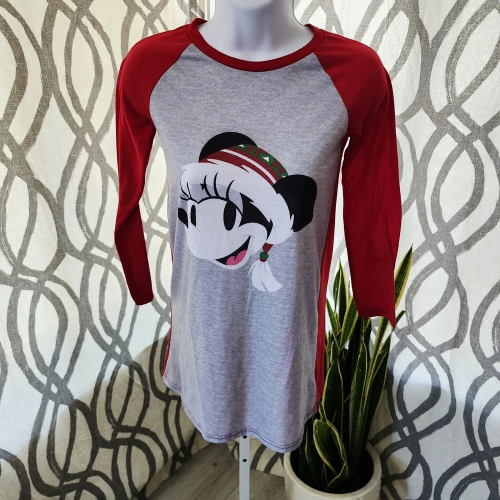 Disney Kids Red and Gray Mickey Mouse Raglan Shirt